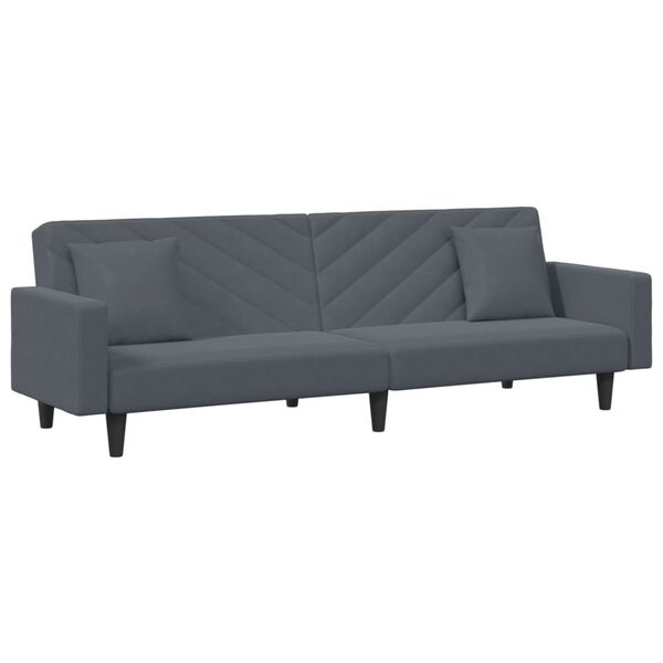 vidaXL 2 Piece Sofa Set with Pillows Dark Grey Velvet