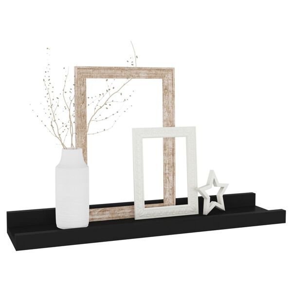 vidaXL Wall Shelves 4 pcs Black 40x9x3 cm