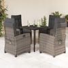 vidaXL 5 Piece Garden Dining Set with Cushions Grey Poly Rattan
