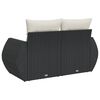 vidaXL Garden Sofa with Cushions 2-Seater Black Poly Rattan