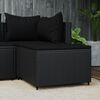vidaXL Garden Footrest with Cushion Black Poly Rattan
