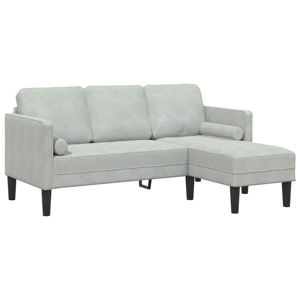 vidaXL Sofa Set 2 pcs Light grey 173 x 131 x 67 cm Velvet