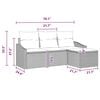 vidaXL Sofa Set with Cushion 4 pcs Grey Poly Rattan