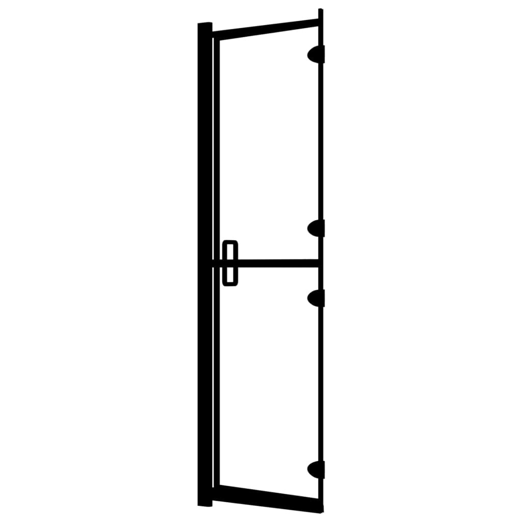 vidaXL Folding Shower Enclosure ESG 80x140 cm Black