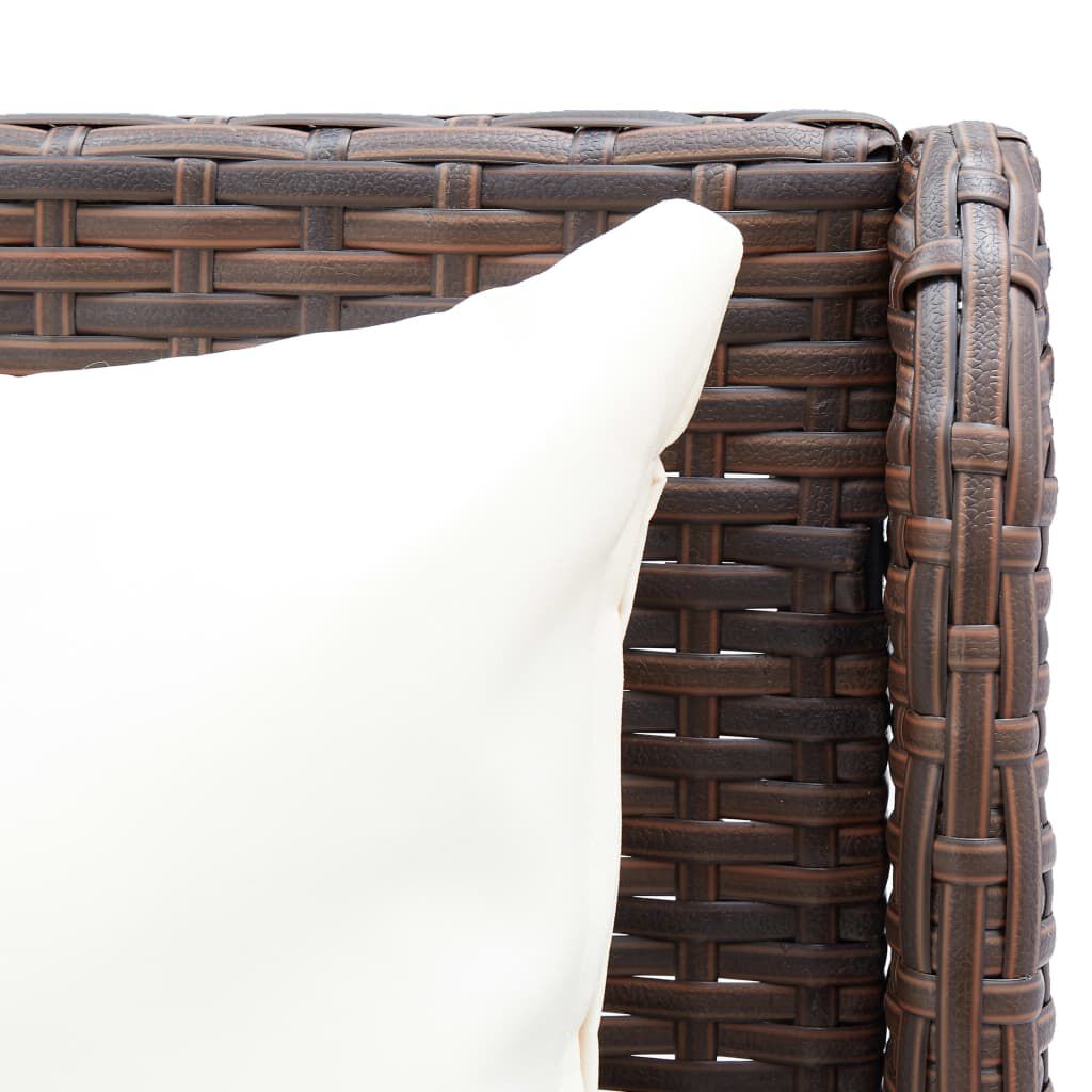 vidaXL Garden Corner Sofas 2 pcs Poly Rattan Brown