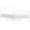 vidaXL Metal Bed Frame without Mattress with Footboard White 100x190cm