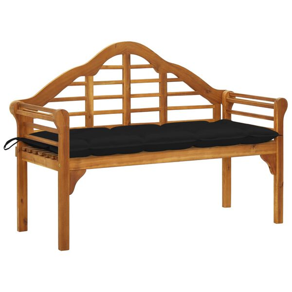 vidaXL Garden Queen Bench with Cushion 135 cm Solid Acacia Wood