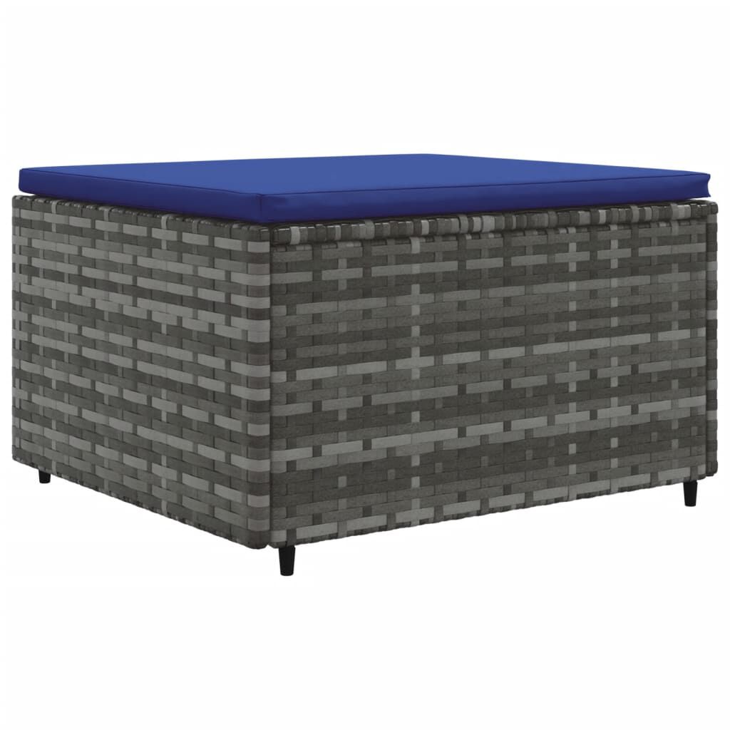vidaXL 7 Piece Garden Lounge Set with Cushions Grey Poly Rattan