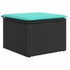 vidaXL 9 Piece Garden Sofa Set with Cushions Black Poly Rattan