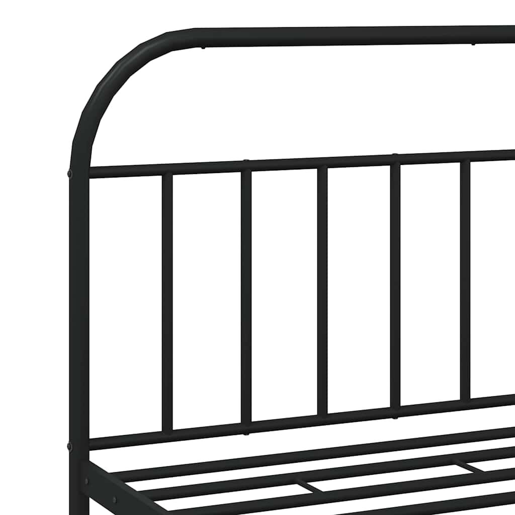 vidaXL Metal Bed Frame without Mattress with Footboard Black 183x213cm
