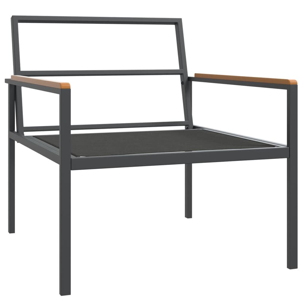 vidaXL 3 Piece Garden Lounge Set with Cushions Anthracite Steel