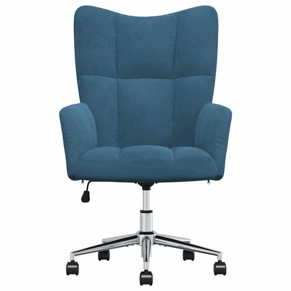 vidaXL Relaxing Chair Blue Velvet