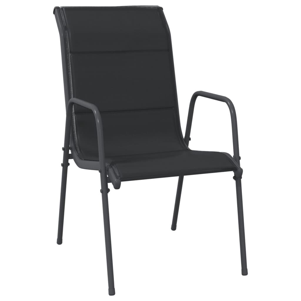 vidaXL 3 Piece Garden Dining Set Black Steel