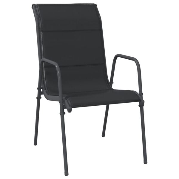 vidaXL 3 Piece Garden Dining Set Black Steel