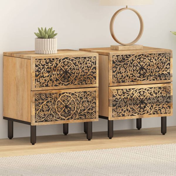 vidaXL Bedside Cabinets 2 pcs 40x33x46 cm Solid Wood Mango