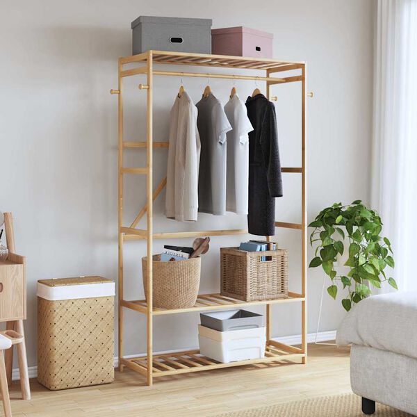 vidaXL Clothes Rack with Shelves 110x40x175 cm Bamboo