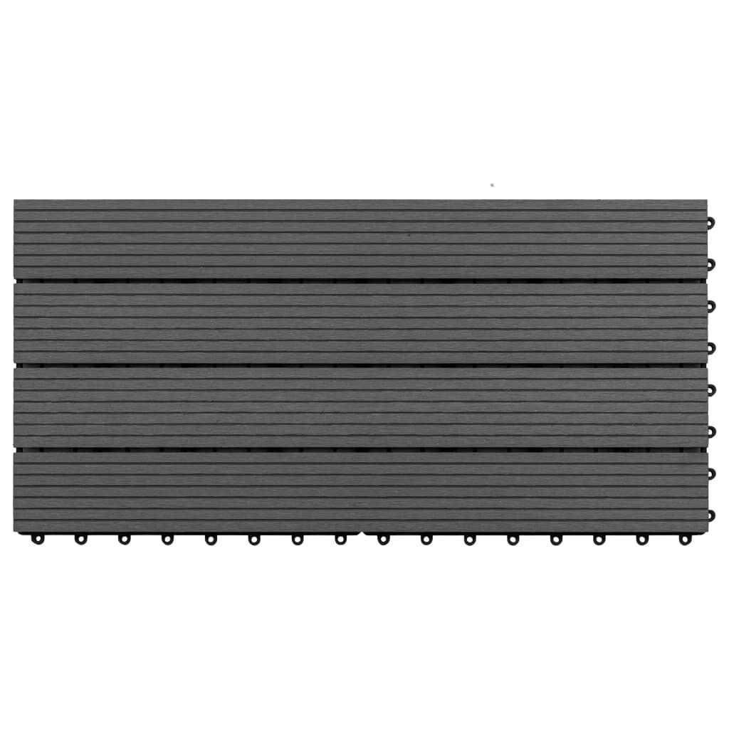 vidaXL Decking Tiles 6 pcs WPC 60x30 cm 1.08 m² Black