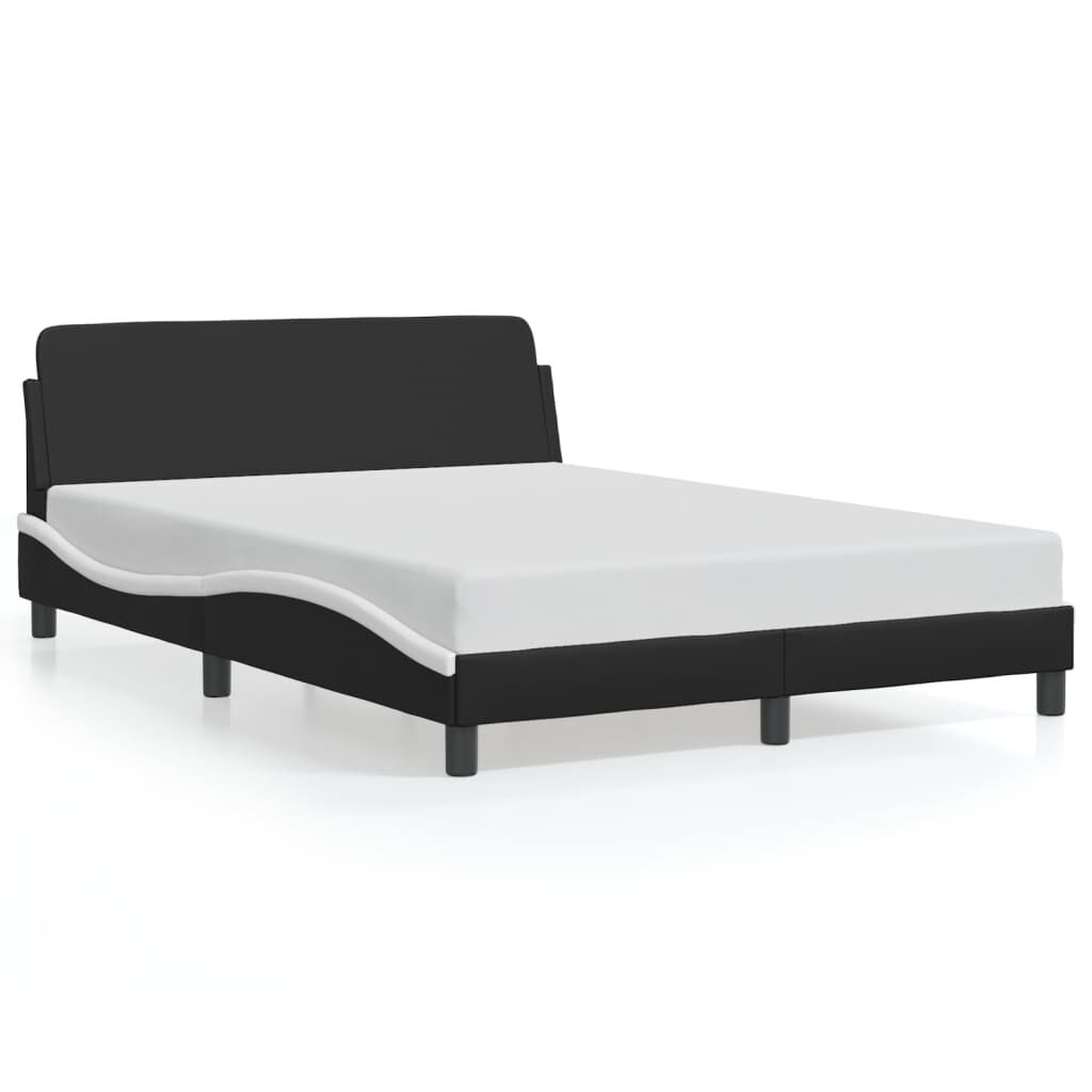 vidaXL Bed Frame without Mattress Black and White 137x187 cm Double Faux Leather