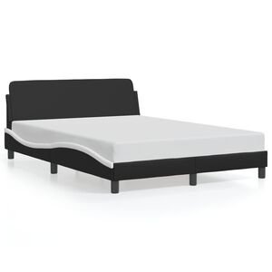 vidaXL Bed Frame "Dover" Black and White 137x190 cm Double Faux Leather