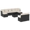 vidaXL 10 Piece Garden Sofa Set with Cushions Black Poly Rattan