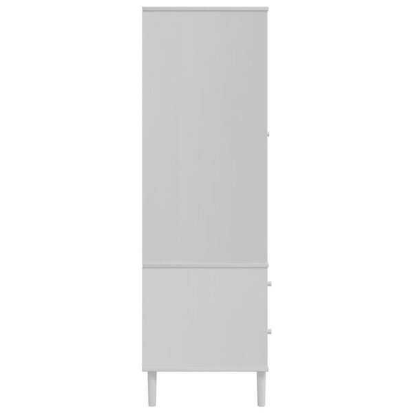vidaXL Wardrobe SENJA Rattan Look White 90x55x175 cm Solid Wood Pine