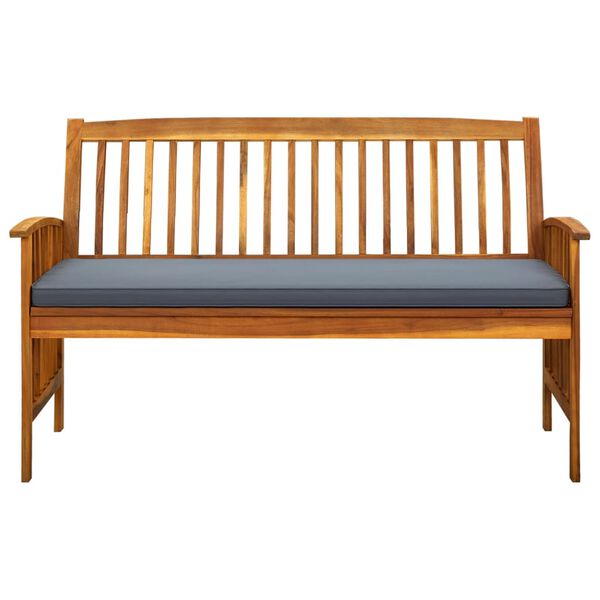 vidaXL Garden Bench with Cushion 147 cm Solid Acacia Wood