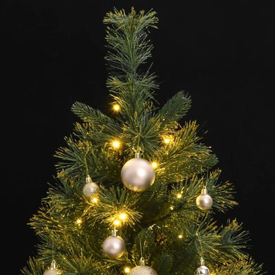 vidaXL Artificial Hinged Christmas Tree 150 LEDs & Ball Set 150 cm