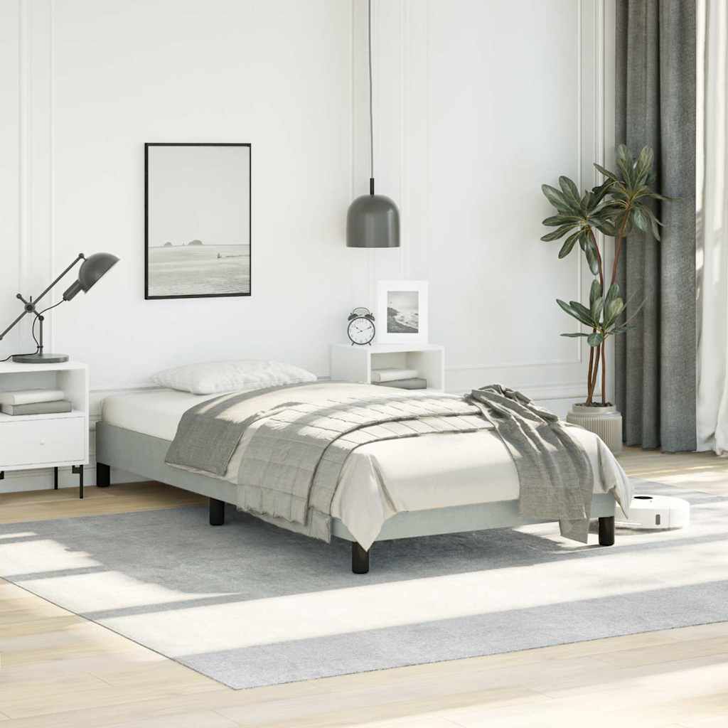 vidaXL Bed Frame without Mattress Light Grey 100x203 cm Twin XL Velvet