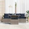 vidaXL Garden Sofa Set with Cushion 5 pcs Grey Poly Rattan