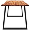 vidaXL Dining Table with Live Edge 140x80x75 cm Solid Wood Acacia