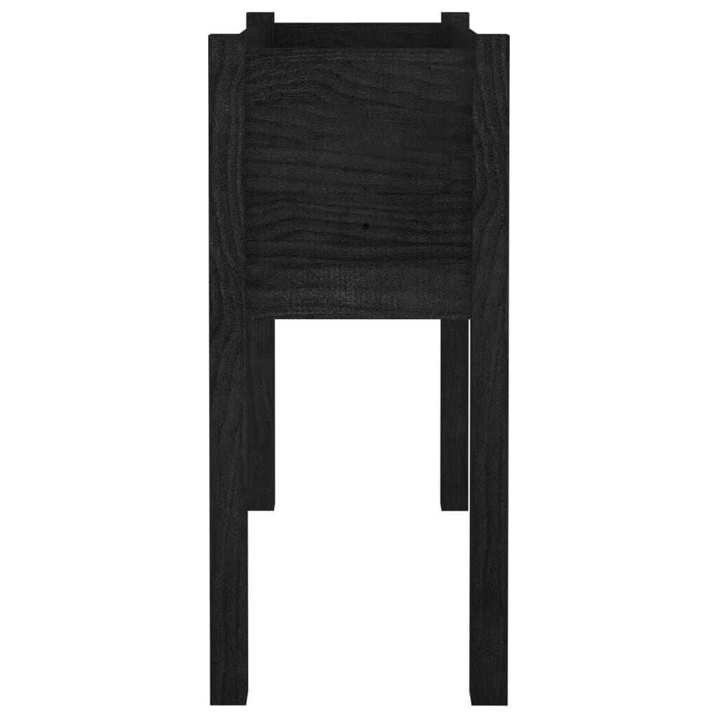 vidaXL Garden Planters 2 pcs Black 70x31x70 cm Solid Pinewood