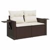 vidaXL 5 Piece Garden Sofa Set with Cushions Brown Poly Rattan