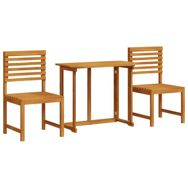 vidaXL Garden Bistro Set 3 pcs Brown Solid Acacia Wood