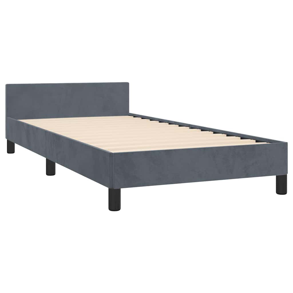 vidaXL Bed Frame without Mattress Dark Grey 100x190 cm Velvet