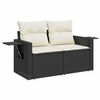 vidaXL 11 Piece Garden Sofa Set with Cushions Black Poly Rattan