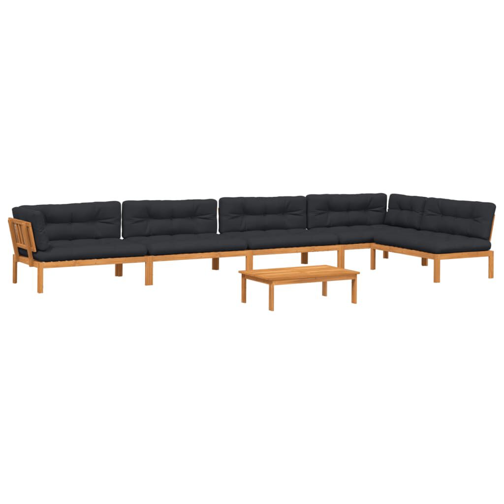 vidaXL 6 Piece Garden Pallet Sofa Set with Cushions Solid Wood Acacia