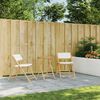 vidaXL 3 Piece Folding Bistro Set with Cream White Cushions Bamboo