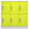 vidaXL Locker Cabinet Light Grey and Green 90x45x92.5 cm Steel