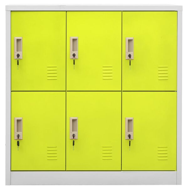 vidaXL Locker Cabinet Light Grey and Green 90x45x92.5 cm Steel