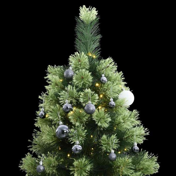 vidaXL Artificial Hinged Christmas Tree 300 LEDs & Ball Set 180 cm