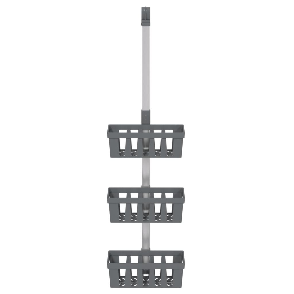 vidaXL Shower Hanger Shelf 30x15x(67-105) cm Aluminium