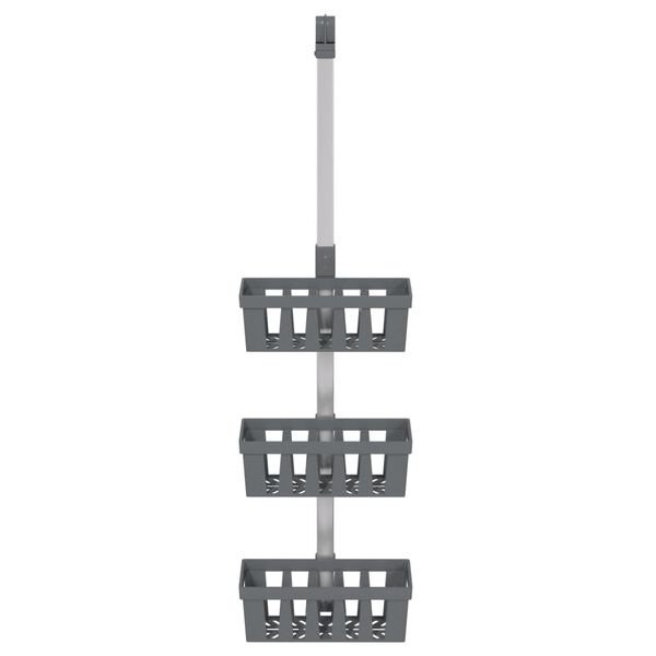 vidaXL Shower Hanger Shelf 30x15x(67-105) cm Aluminium