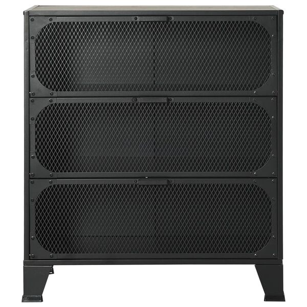 vidaXL Storage Cabinet Grey 72x36x82 cm Metal and MDF