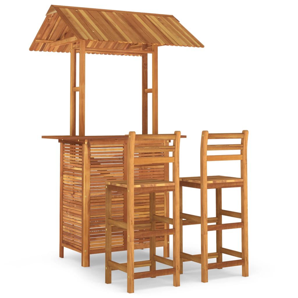 vidaXL 3 Piece Garden Bar Set Solid Wood Acacia