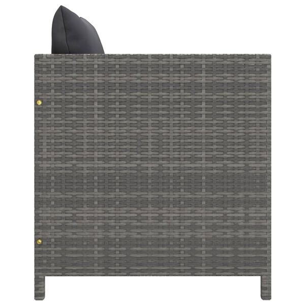 vidaXL 4 Piece Garden Sofa Set with Cushions Poly Rattan Grey