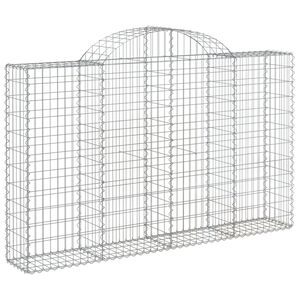 vidaXL Arched Gabion Basket 200x30x120/140 cm Galvanised Iron