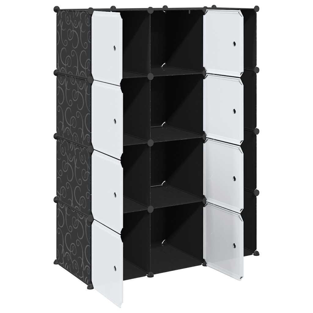 vidaXL Modular Cabinet 9 Compartments 109x36.5x143 cm Black and White