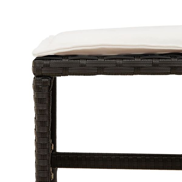 vidaXL 9 Piece Garden Dining Set with Cushions Black Poly Rattan