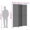 vidaXL Room Divider 3 Panels Black Poly Rattan
