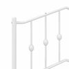 vidaXL Metal Bed Frame without Mattress with Headboard White 100x200cm